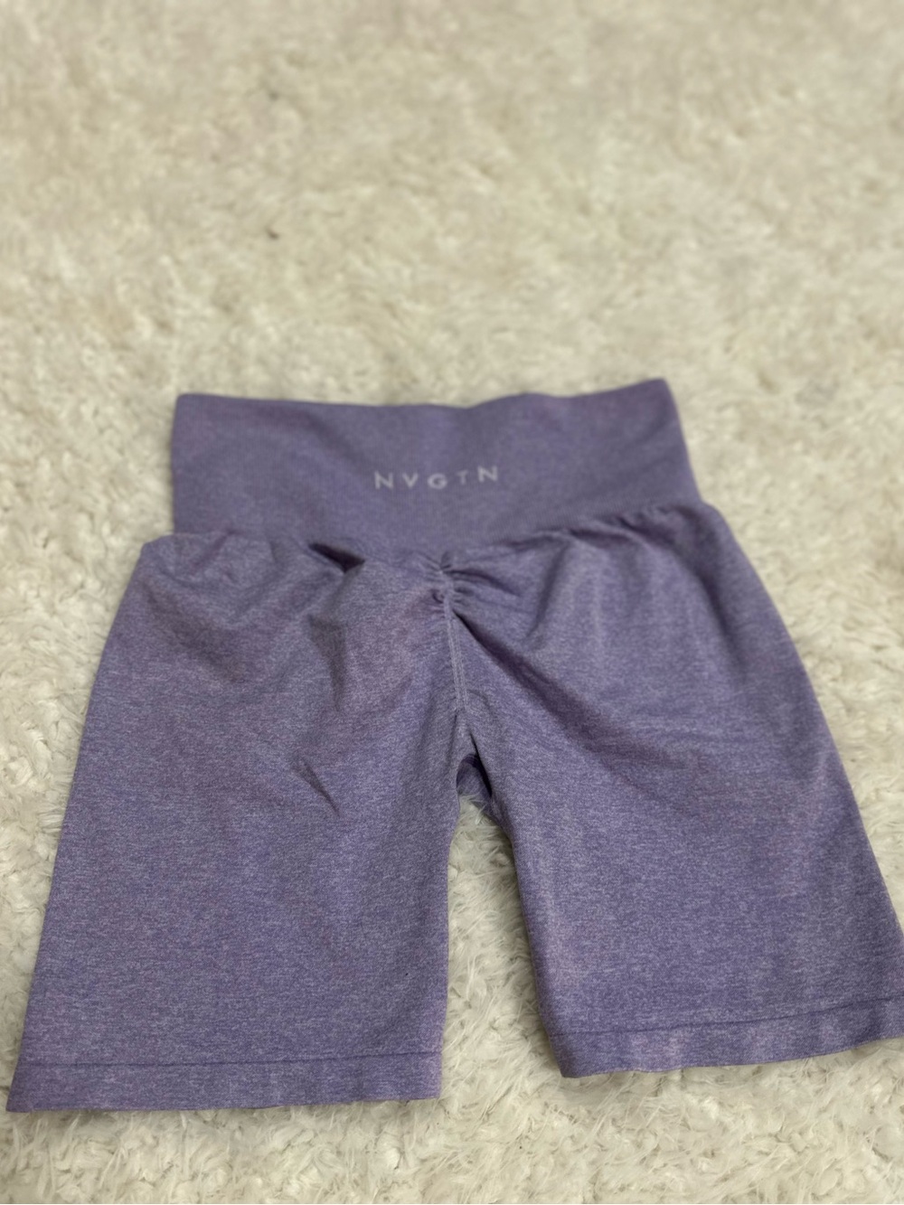 NVGTN Heathered Lavender High-Waist Scrunch Bike Shorts